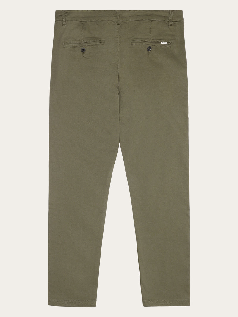 KnowledgeCotton Apparel - MEN CHUCK regular canvas pants - GOTS/Vegan Pants 1068 Burned Olive