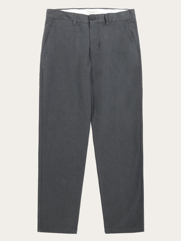 KnowledgeCotton Apparel - MEN CHUCK regular flannel chino pants Pants 1402 Gray Pinstripe