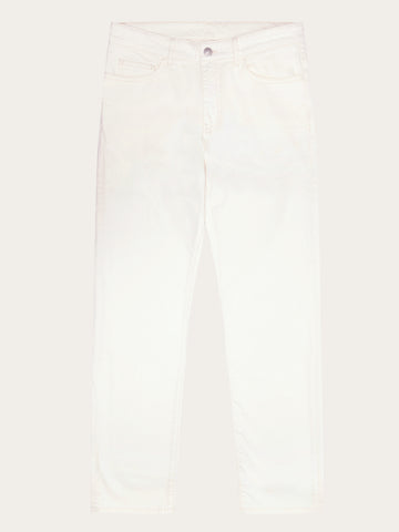 KnowledgeCotton Apparel - MEN CHUCK regular garment dyed 5-pocket pant - GOTS/Vegan Denim jeans 1387 Egret