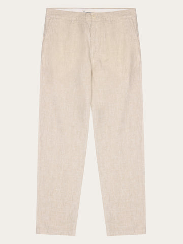 KnowledgeCotton Apparel - MEN Chuck regular linen pants Pants 1449 Yarndyed - Light feather gray