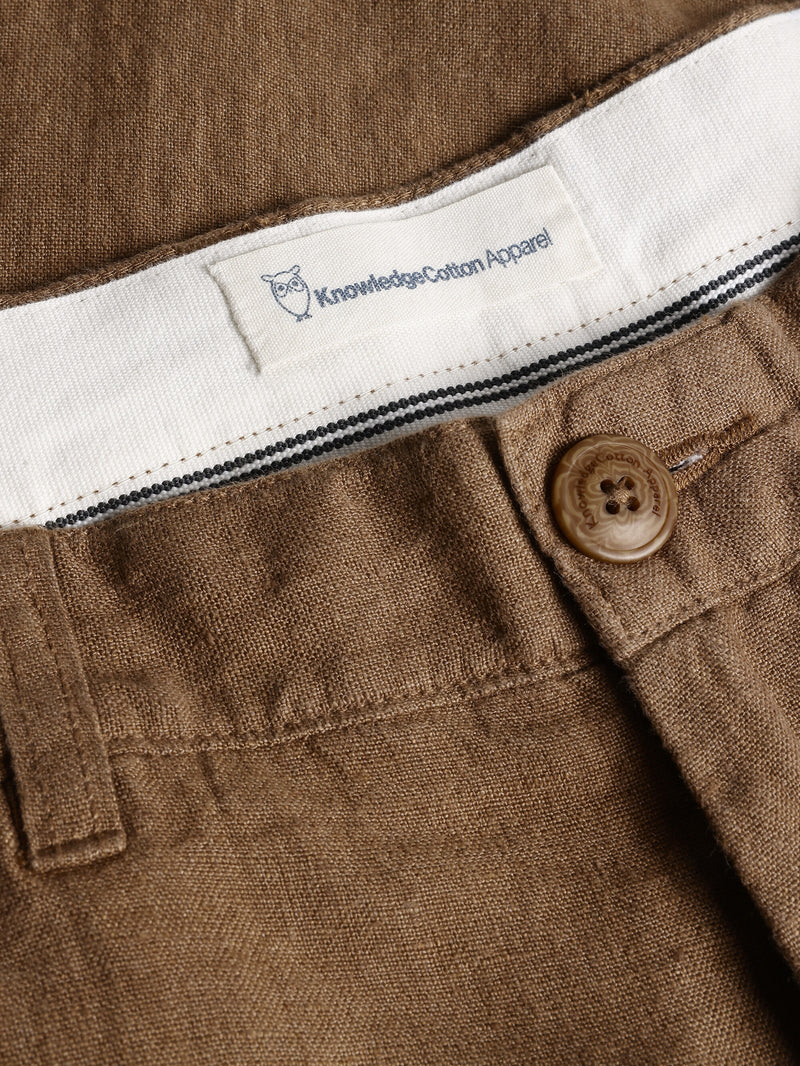 KnowledgeCotton Apparel - MEN CHUCK regular linen shorts - GOTS/Vegan Shorts 1019 Tuffet