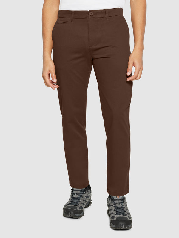 KnowledgeCotton Apparel - MEN CHUCK regular twill chino pants Pants 1243 Demitasse (brown)