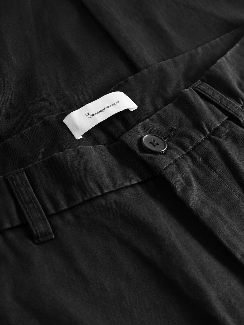 KnowledgeCotton Apparel - MEN CHUCK regular twill chino pants Pants 1300 Black Jet