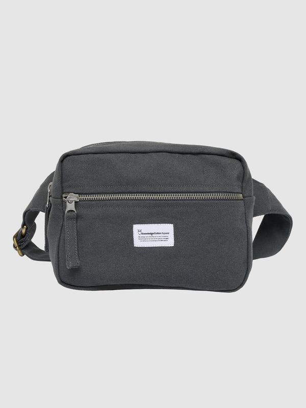 KnowledgeCotton Apparel - UNI Canvas bumbag - GOTS/Vegan Bags 1402 Gray Pinstripe