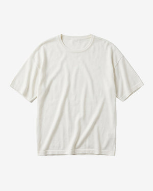 KnowledgeCotton Apparel - WMN Cashmere knit t-shirt Knits 1387 Egret