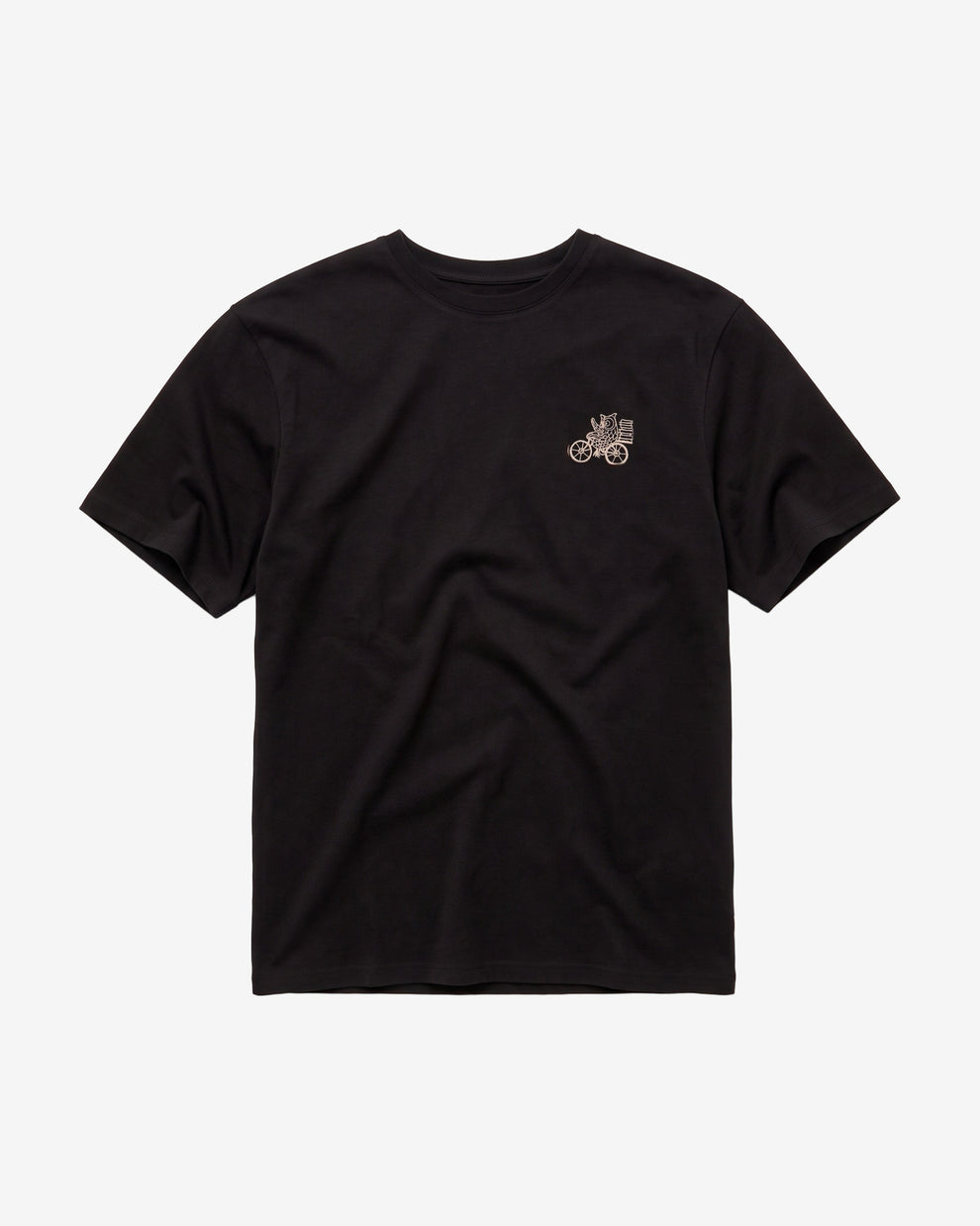 KnowledgeCotton Apparel - MEN Chest embroidery t-shirt T-shirts 1300 Black Jet