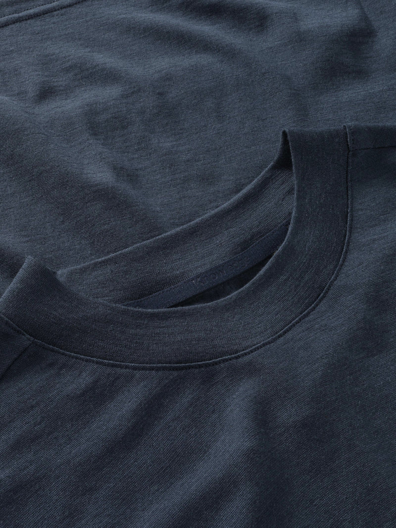 KnowledgeCotton Apparel - WMN Dynamic Wool 175 Single constructed t-shirt - RWS T-shirts 1001 Total Eclipse