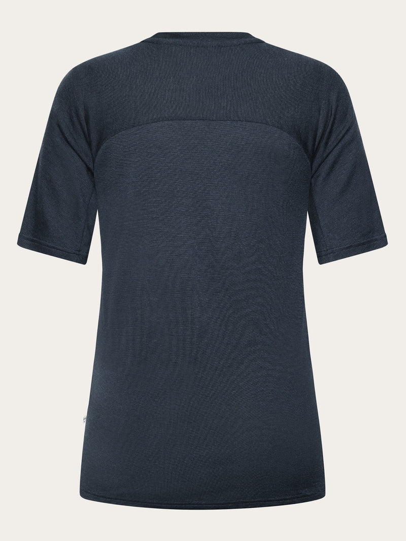 KnowledgeCotton Apparel - WMN Dynamic Wool 175 Single constructed t-shirt - RWS T-shirts 1001 Total Eclipse