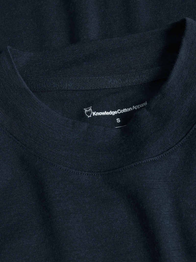 KnowledgeCotton Apparel - WMN Dynamic Wool 175 Single constructed t-shirt - RWS T-shirts 1001 Total Eclipse