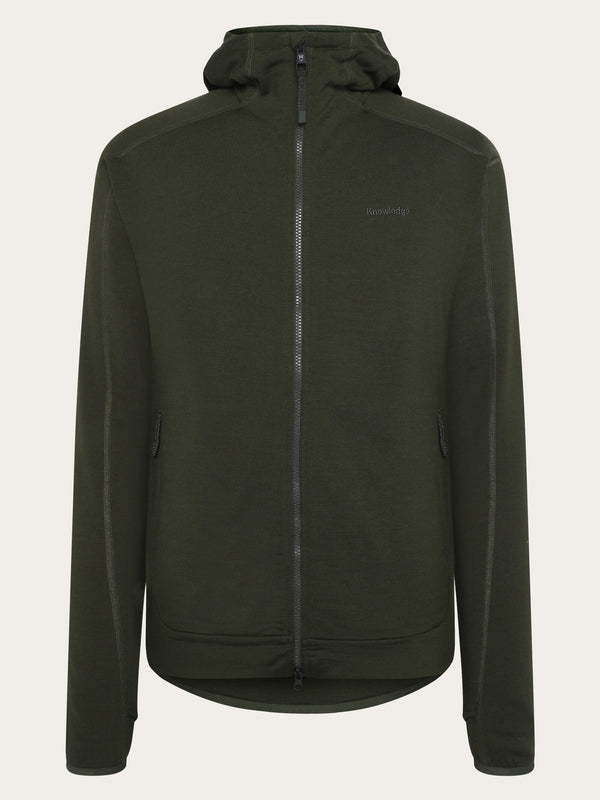 KnowledgeCotton Apparel - MEN Dynamic Wool 320 Fleece hoodie - RWS Fleeces 1090 Forrest Night