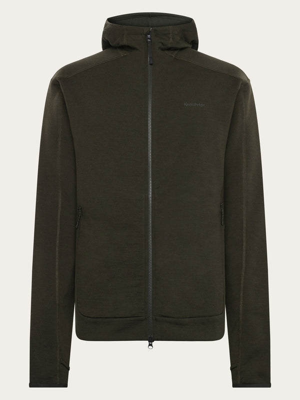 KnowledgeCotton Apparel - MEN Dynamic Wool 320 Fleece hoodie - RWS Fleeces 1090 Forrest Night