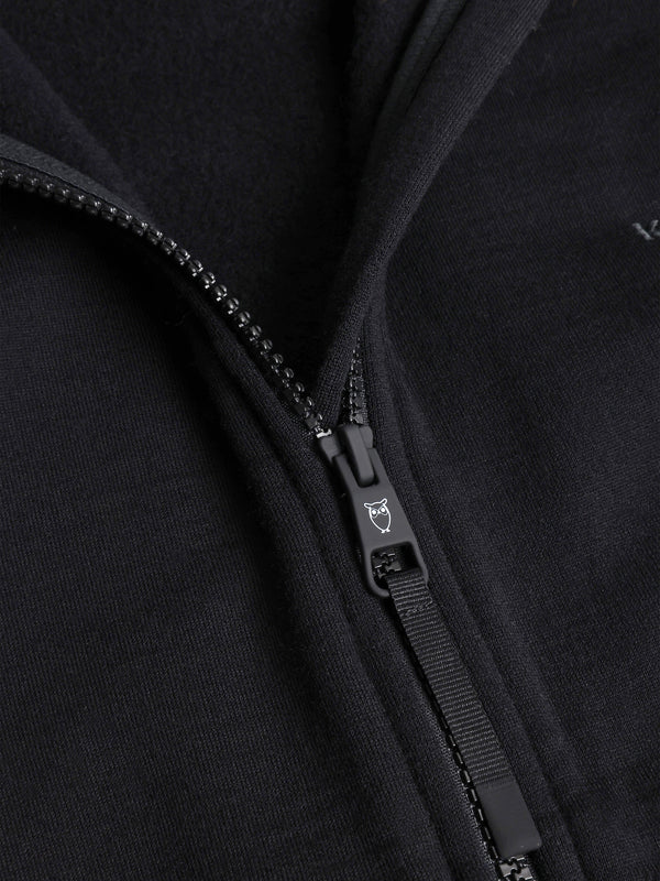 KnowledgeCotton Apparel - WMN Dynamic Wool 320 Fleece hoody - RWS Fleeces 1300 Black Jet