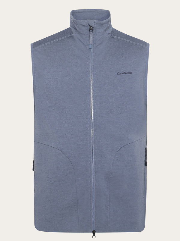 KnowledgeCotton Apparel - UNI Dynamic Wool 320 Fleece vest Fleeces 1226 Vintage Indigo