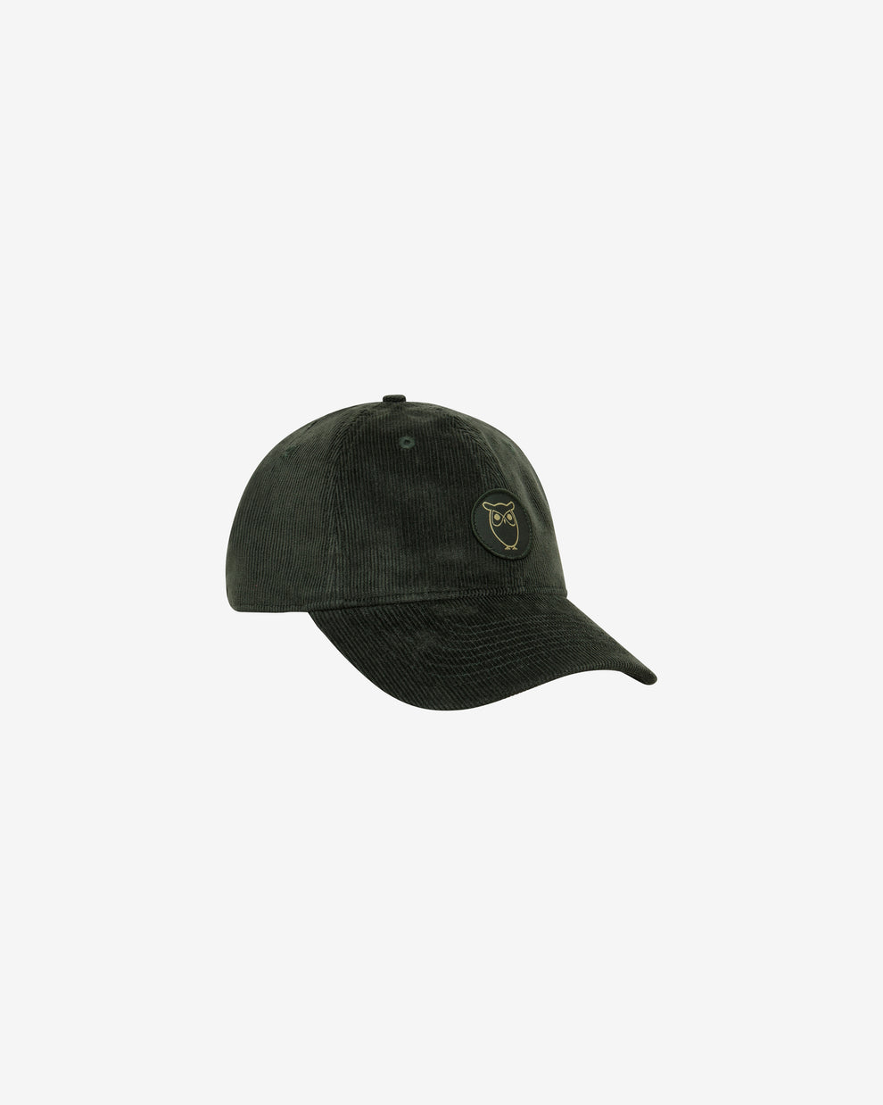 KnowledgeCotton Apparel - UNI Corduroy badge cap Caps 1090 Forest Night