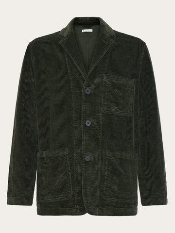 KnowledgeCotton Apparel - MEN Corduroy blazer Overshirts 1090 Forest Night