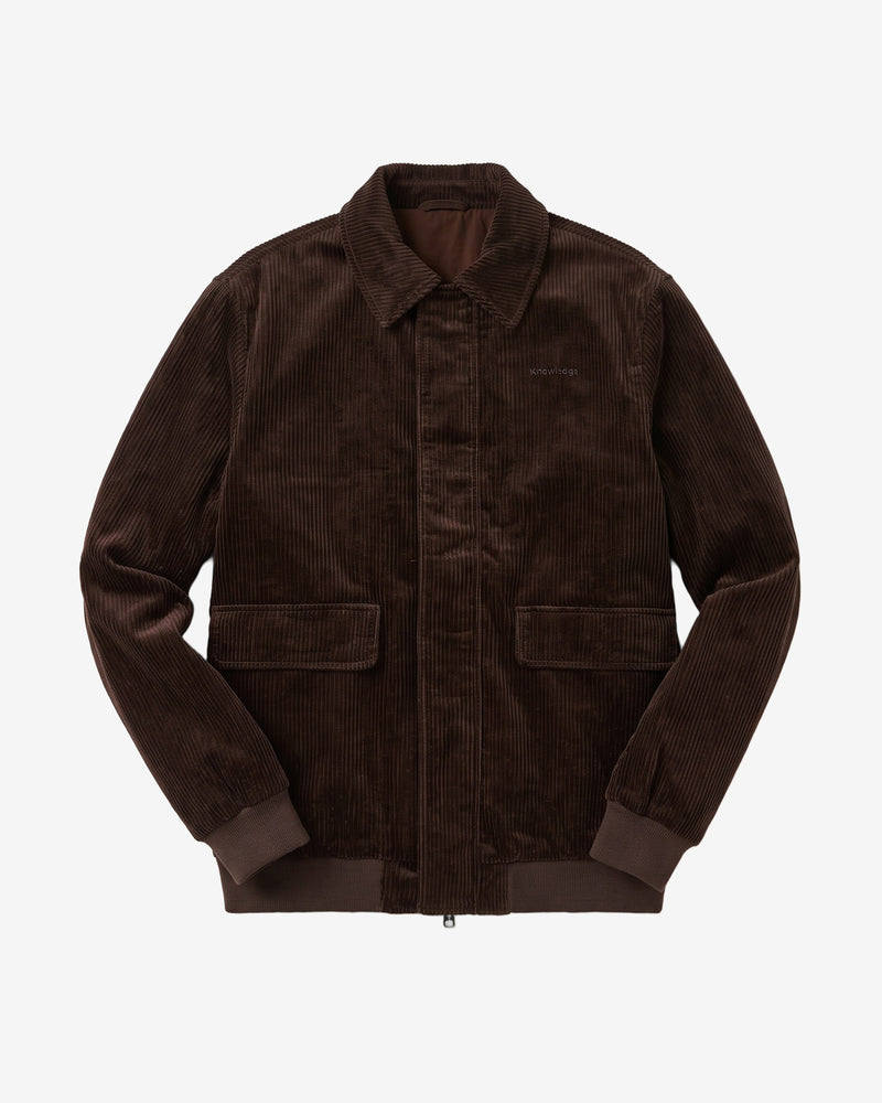 KnowledgeCotton Apparel - MEN Corduroy bomber jacket Jackets 1487 Chocolate Torte