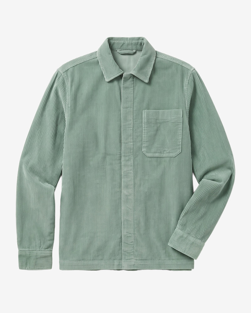 KnowledgeCotton Apparel - MEN Corduroy overshirt Overshirts 1396 Lily Pad