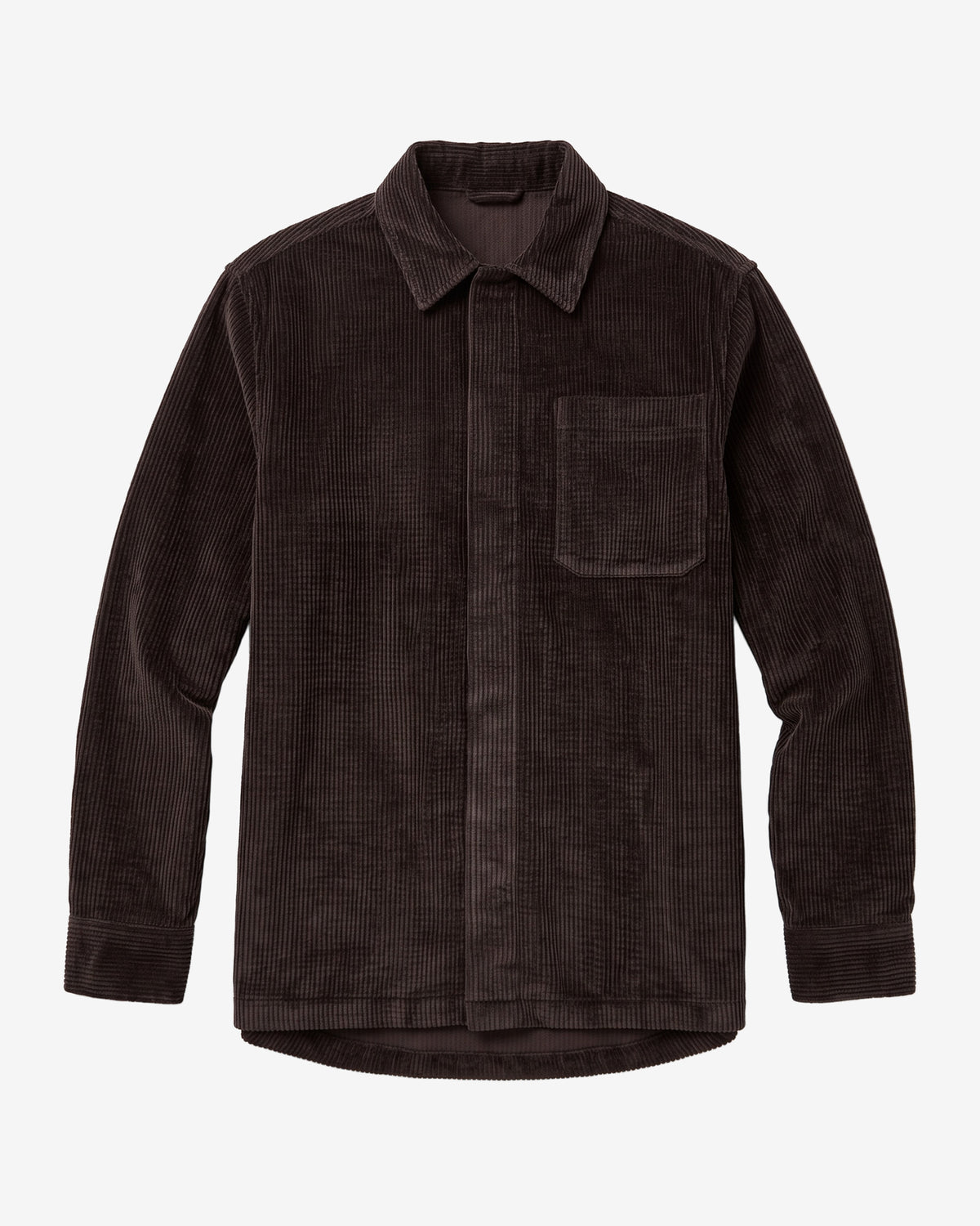 KnowledgeCotton Apparel - MEN Corduroy overshirt Overshirts 1487 Chocolate Torte