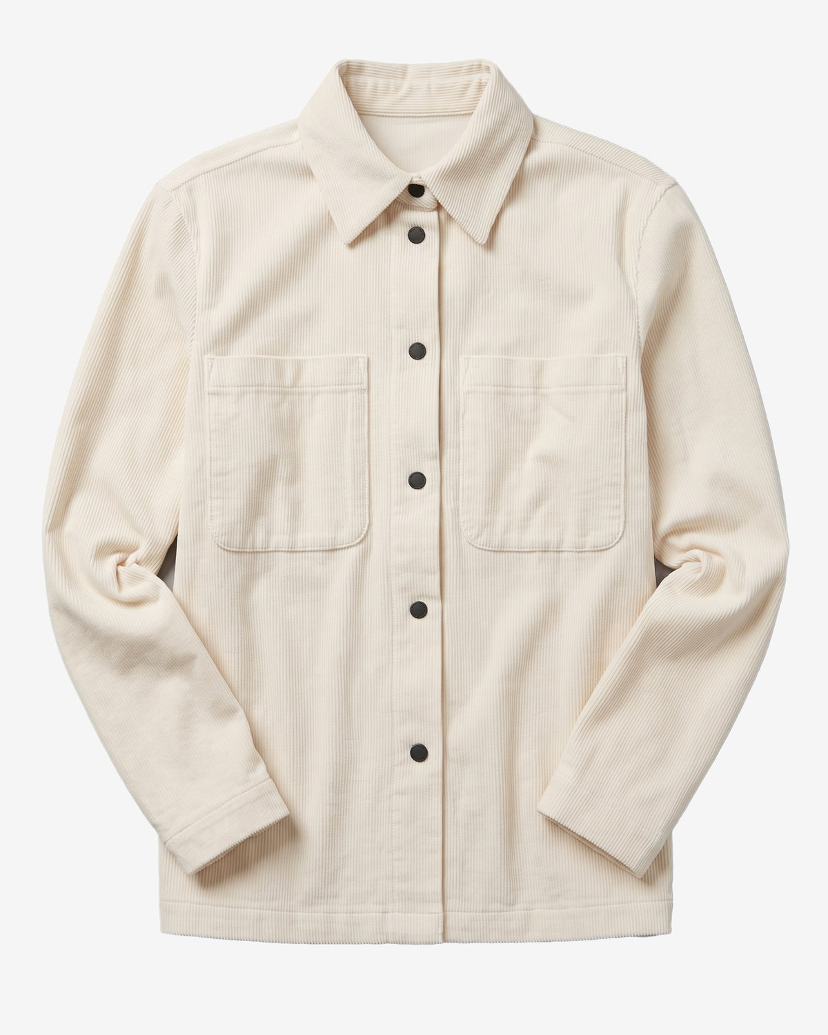 KnowledgeCotton Apparel - WMN Corduroy overshirt Overshirts 1387 Egret