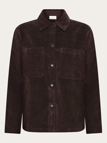 KnowledgeCotton Apparel - WMN Corduroy overshirt Overshirts 1487 Chocolate Torte