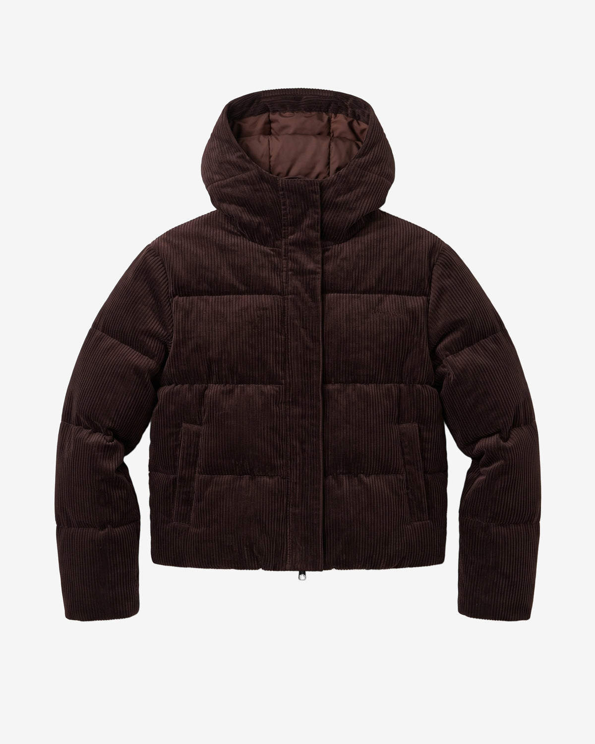 KnowledgeCotton Apparel - WMN Corduroy puffer jacket Jackets 1487 Chocolate Torte