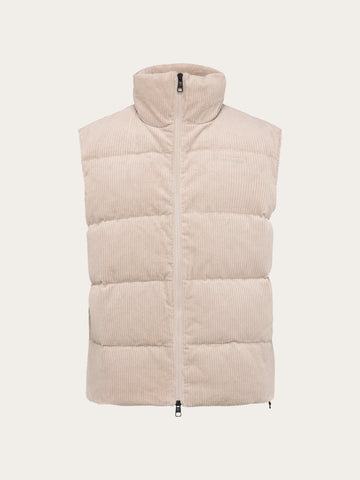 KnowledgeCotton Apparel - MEN Corduroy puffer vest Vests 1228 Light feather gray