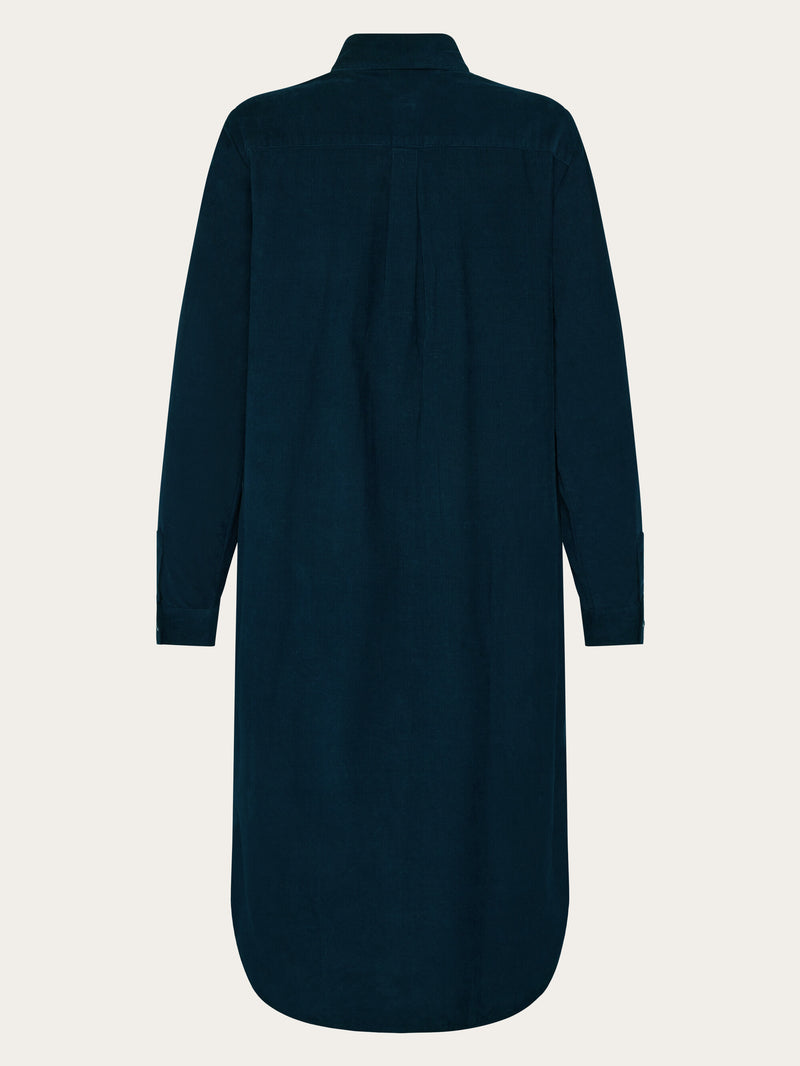 KnowledgeCotton Apparel - WMN Corduroy shirt dress Dresses 1001 Total Eclipse