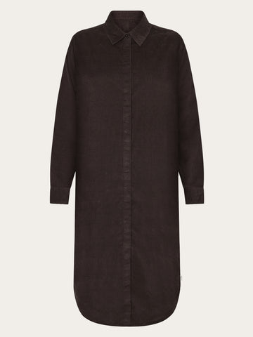 KnowledgeCotton Apparel - WMN Corduroy shirt dress Dresses 1487 Chocolate Torte