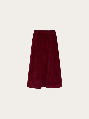 KnowledgeCotton Apparel - WMN Corduroy skirt Skirts 1500 Burgundy