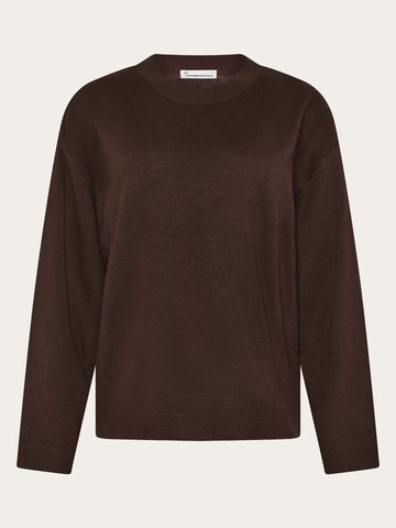 KnowledgeCotton Apparel - WMN Cotton-blend sweater Knits 1489 Shaved Chocolate