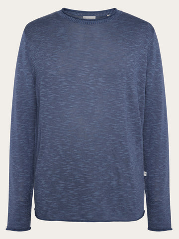KnowledgeCotton Apparel - MEN Crew neck knit Tencel™ Knits 1226 Vintage Indigo