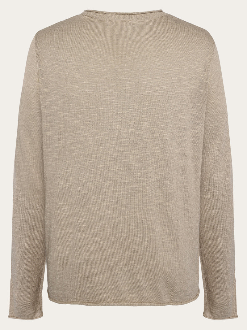 KnowledgeCotton Apparel - MEN Crew neck knit Tencel™ Knits 1228 Light feather gray