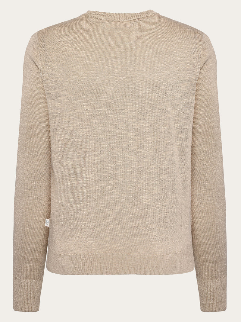 KnowledgeCotton Apparel - WMN Crew neck knit Tencel™ Knits 1228 Light feather gray