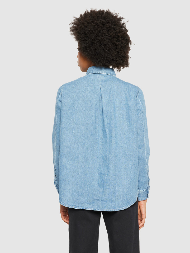 KnowledgeCotton Apparel - WMN Denim shirt - GOTS/Vegan Shirts 3058 Light Blue denim