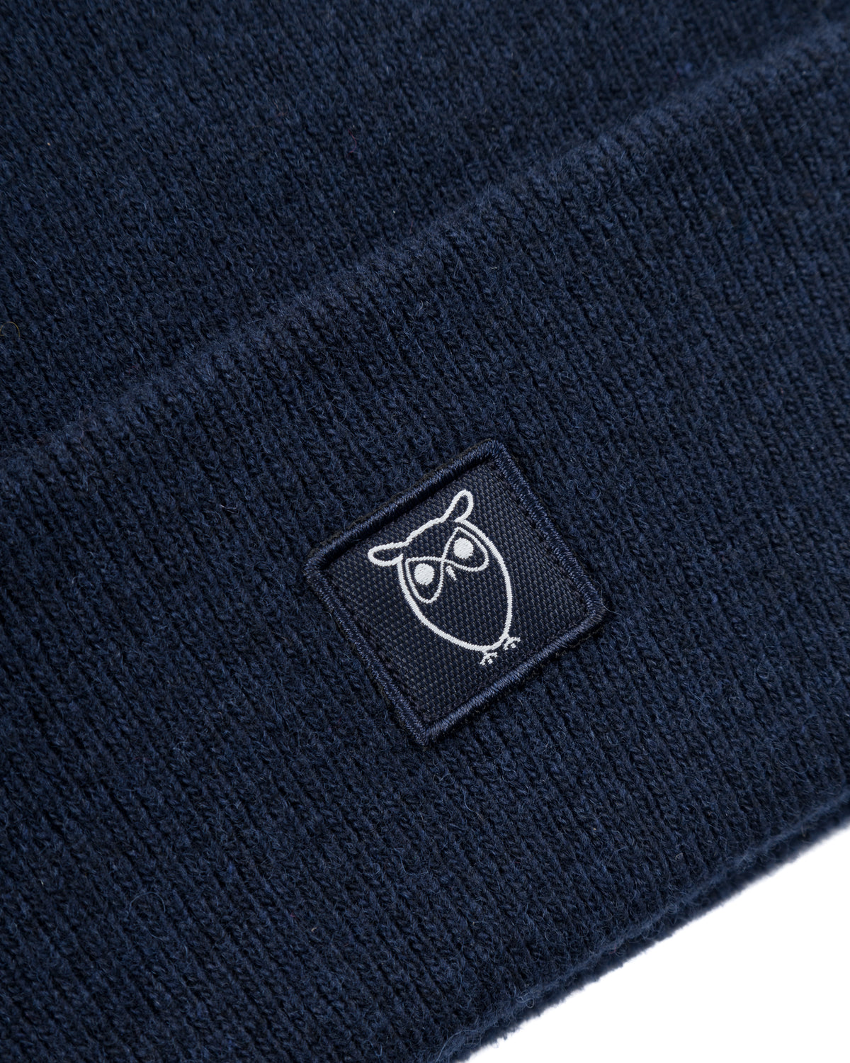 KnowledgeCotton Apparel - UNI Double layer wool beanie Hats 1001 Total Eclipse