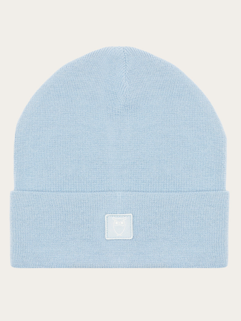 KnowledgeCotton Apparel - UNI Double layer wool beanie Hats 1322 Asley Blue
