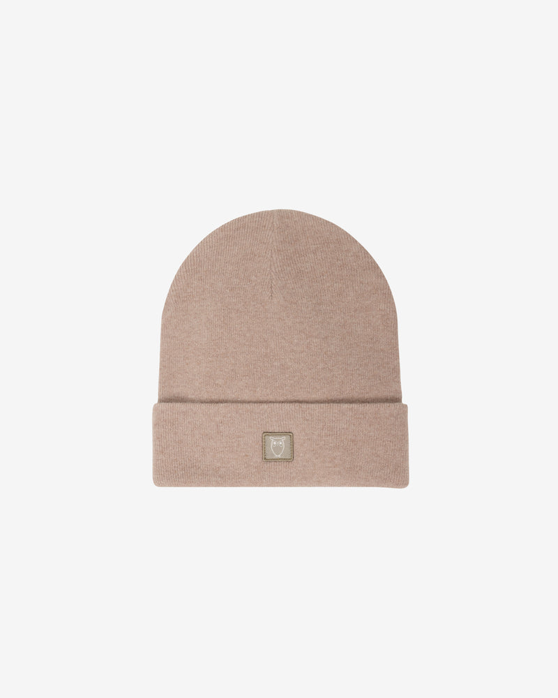 KnowledgeCotton Apparel - UNI Double layer wool beanie Hats 1336 Kelp melange