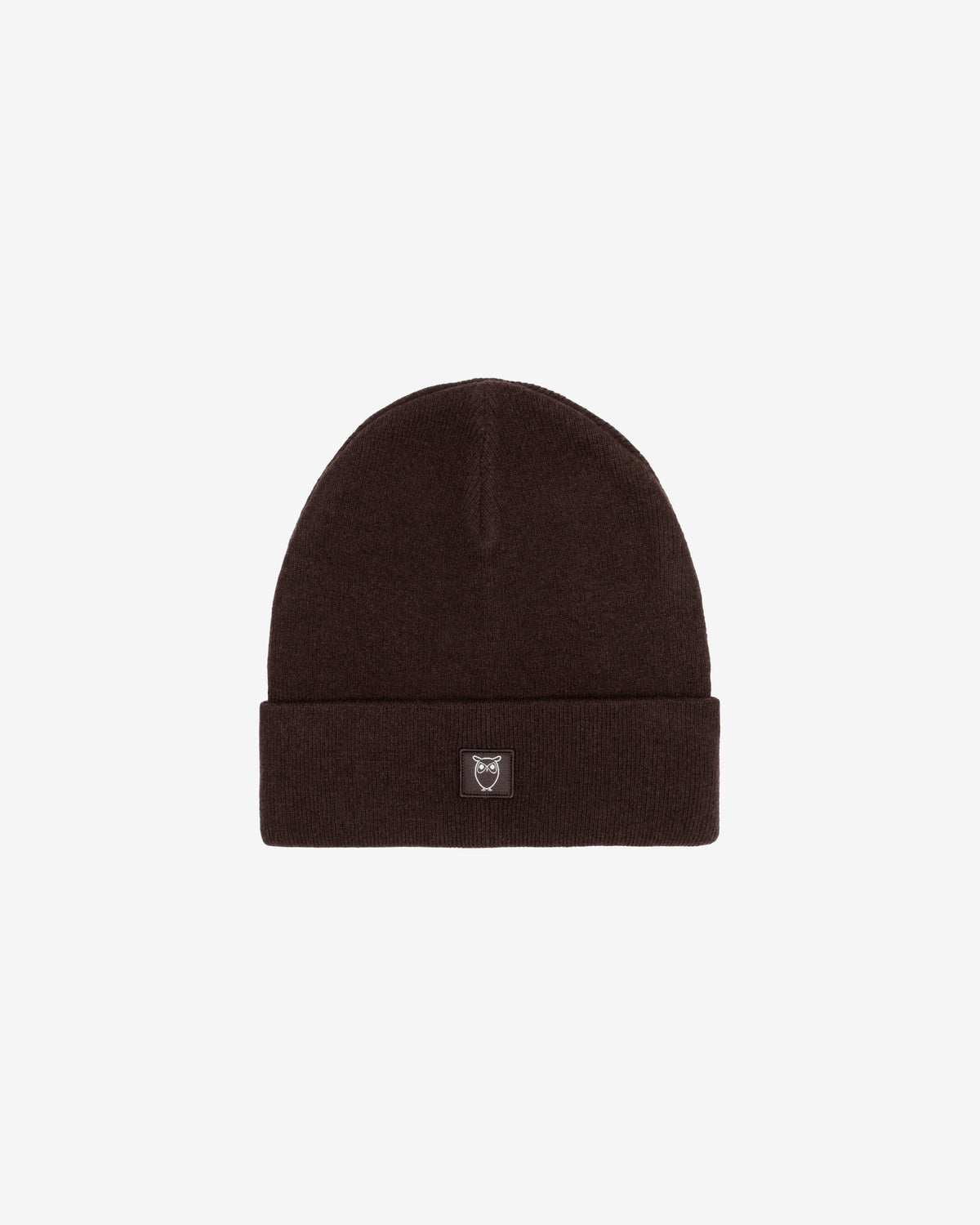 KnowledgeCotton Apparel - UNI Double layer wool beanie Hats 1487 Chocolate Torte