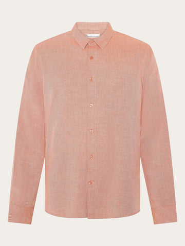 KnowledgeCotton Apparel - MEN Dune light twill core shirt Shirts 1488 Burnt Brick