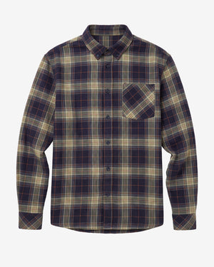 KnowledgeCotton Apparel - MEN Dune regular check flannel shirt Shirts 7021 blue check