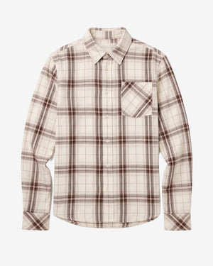 KnowledgeCotton Apparel - MEN Dune regular check flannel shirt Shirts 7033 Creme check