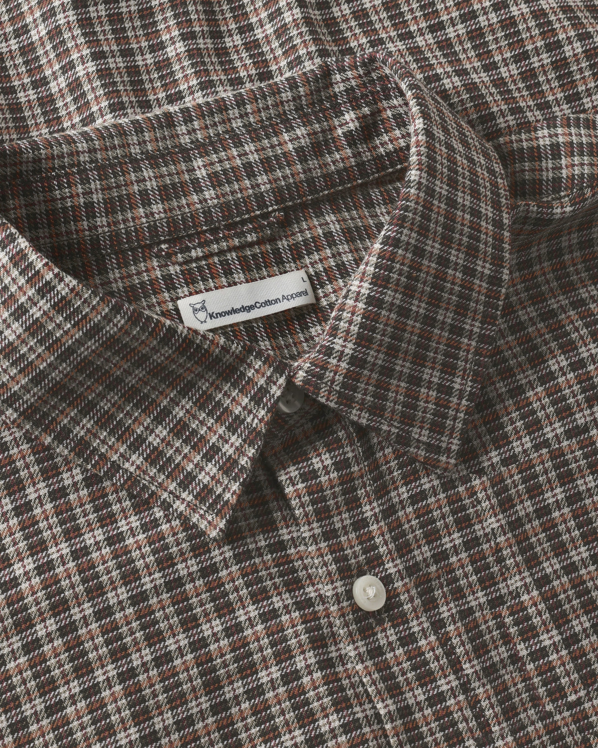 KnowledgeCotton Apparel - MEN Dune regular check shirt Shirts 7025 Red check