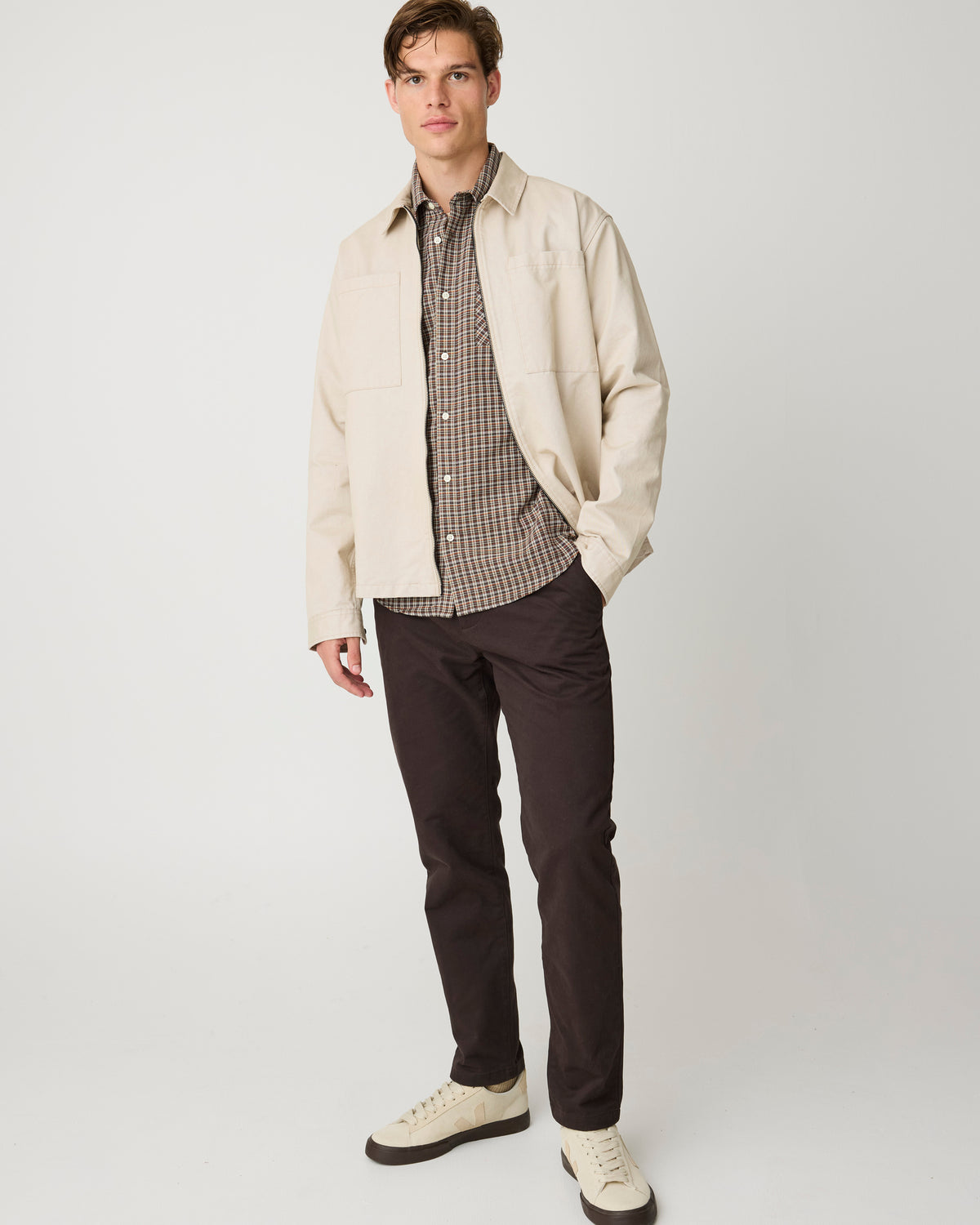 KnowledgeCotton Apparel - MEN Dune regular check shirt Shirts 7025 Red check