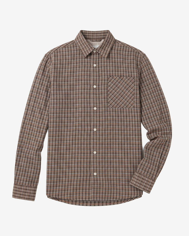 KnowledgeCotton Apparel - MEN Dune regular check shirt Shirts 7025 Red check