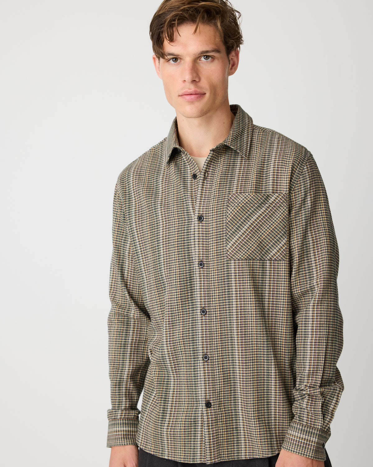 KnowledgeCotton Apparel - MEN Dune regular check shirt Shirts 7032 Multi check