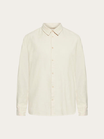 KnowledgeCotton Apparel - MEN Dune regular flannel shirt Shirts 1228 Light feather gray