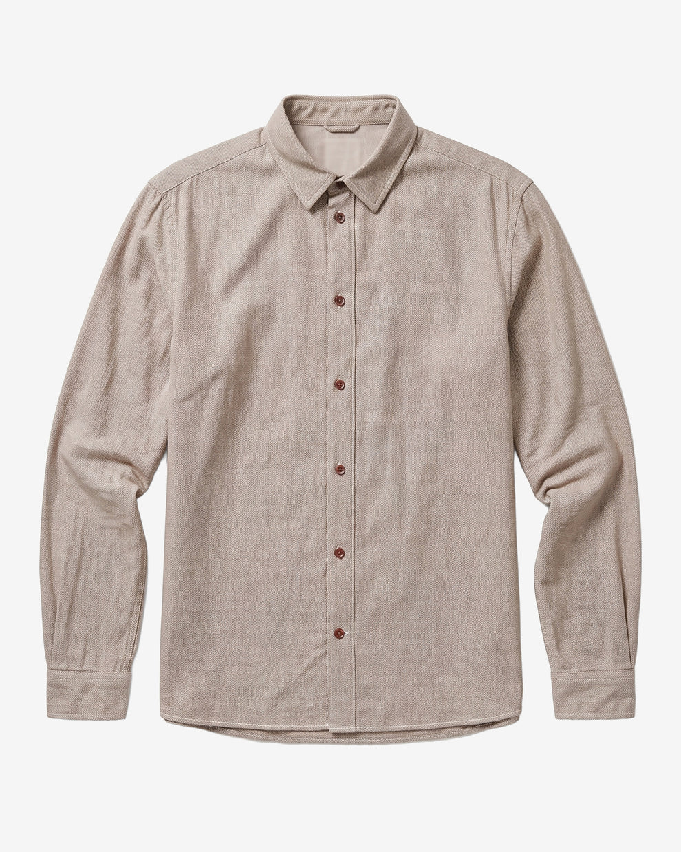 KnowledgeCotton Apparel - MEN Dune regular flannel shirt Shirts 1243 Demitasse (brown)
