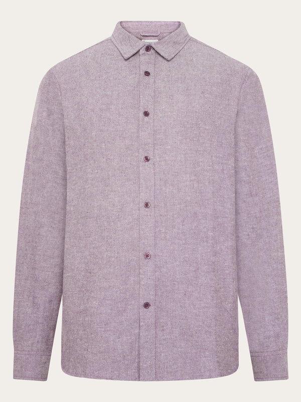 KnowledgeCotton Apparel - MEN Dune regular flannel shirt Shirts 1281 Fig