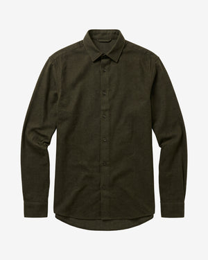 KnowledgeCotton Apparel - MEN Dune regular flannel shirt Shirts 1090 Forest Night