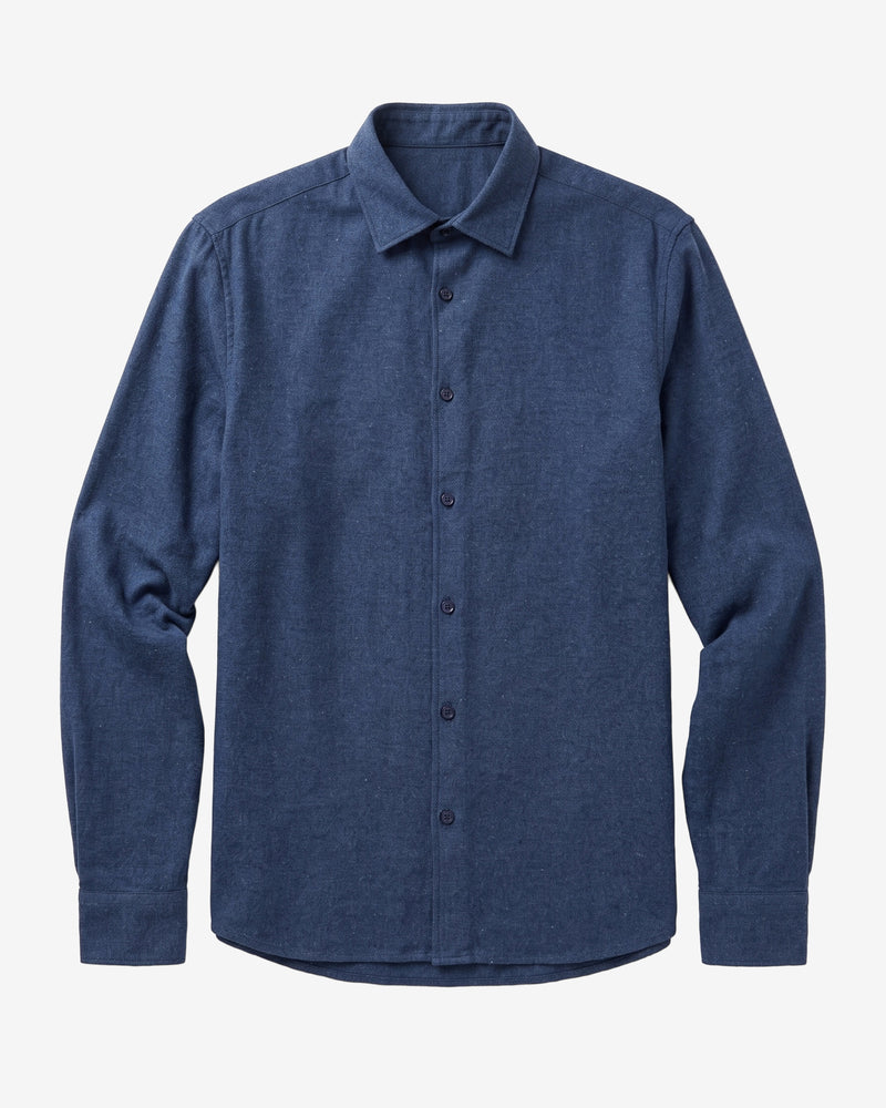 KnowledgeCotton Apparel - MEN Dune regular flannel shirt Shirts 1226 Vintage Indigo